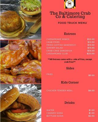 Check out our menu!   And look for us on social media for additional specials.