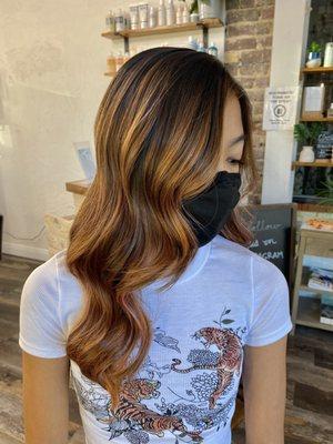 Rose gold balayage