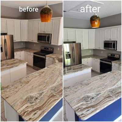 Russell did an amazing job on these marble countertops.