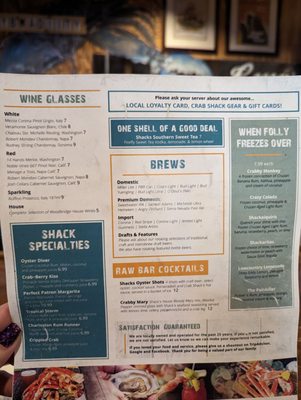 Regular menu