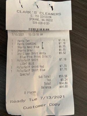 This the receipt from this place- gouging people!