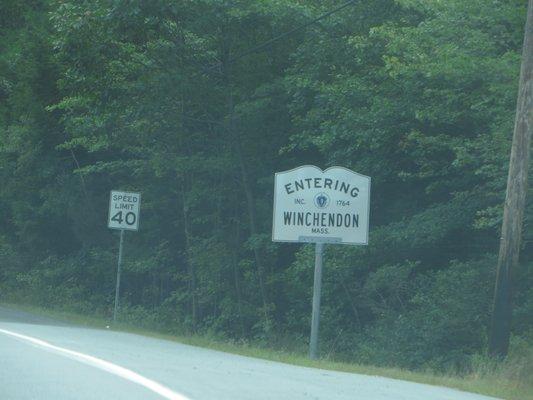 Entering Winchendon, Town of Winchendon.