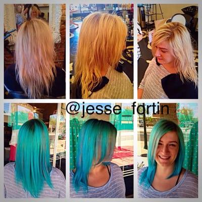 From blonde to teal with slices of slate