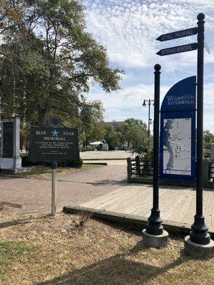 Blue Star Marker And Veterans Memorial