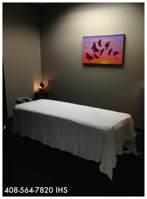 Massage Rooms are peaceful, relaxing and with heated tables!