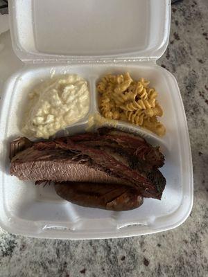 2 Meat Plate (brisket & sausage)