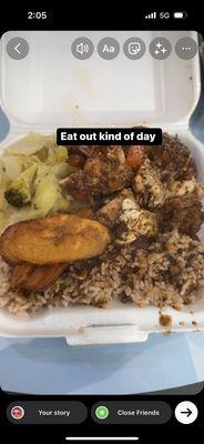 Jerk chicken platter Medium size