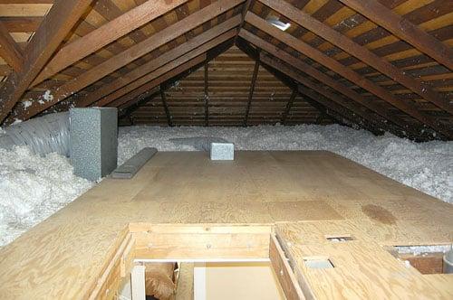 attic decking complete.  More storage=clean garage