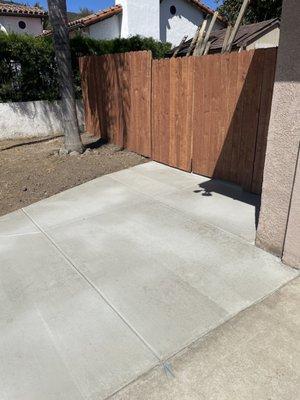 Driveway extension and new fence