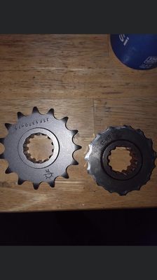 Front sprocket on motorcycle replaced