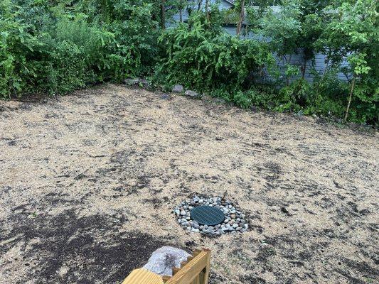 Backyard drainage system because we have a high water table and rain kept washing the yard away.