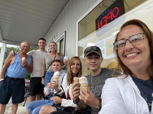 Family eating ice cream