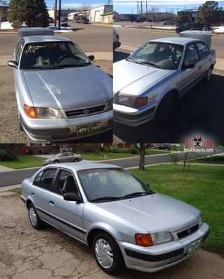 Dirty and with a truly toxic smell (very bad odor). Bio One erased the odor and made it shine.  Before photos above. This is 1997 Toyota.