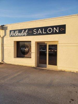 Outside of Polkadot Salon, Cedar Falls, Iowa