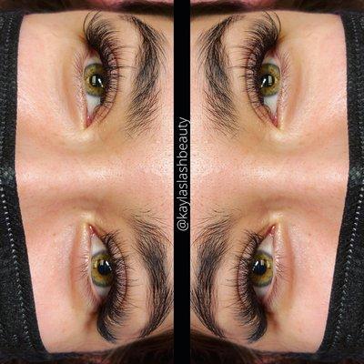 Long wispy cat eye lash extensions