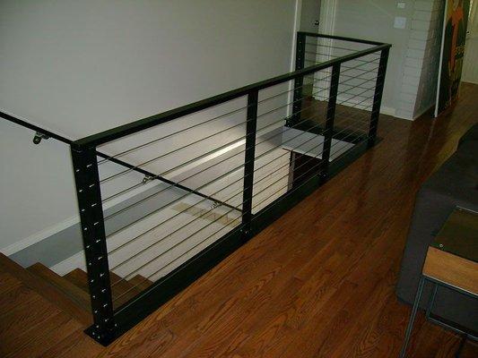 Inside cable railing. This is the new hot item for interior and exterior handrails.