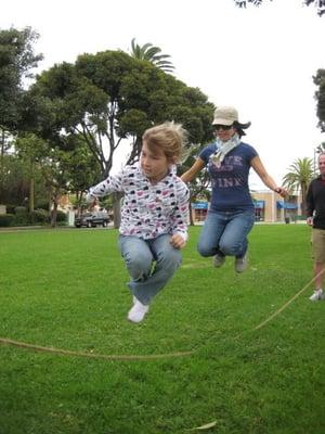 skipping rope in the park