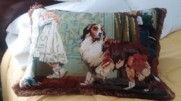 Drape Expectations turned this vintage needlepoint piece into a beautiful pillow! Many thanks for your expertise!