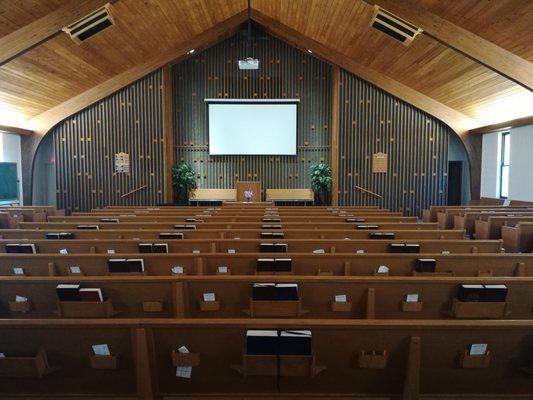 Our auditorium/sanctuary area.  We are a non-instrumental church that loves to sing as a congregation.