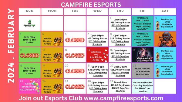 Monthly gaming events at our LAN Center