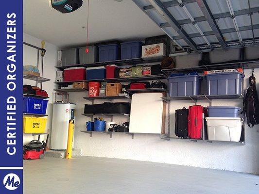 Having everything off the garage floor means that keeping it clean is easy!