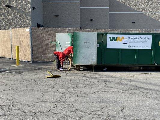 Commercial Cleanup: Our team handled the cleanup of a large rental dumpster, providing expert labor for your junk removal projects.