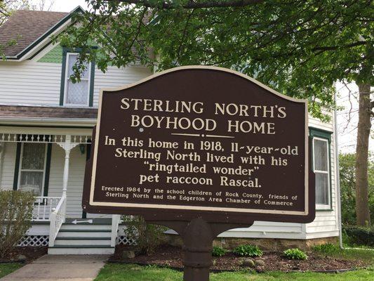 Children in the county wanted people to know where Sterling North lived, so they collected pennies, nickels and dimes to buy this marker.