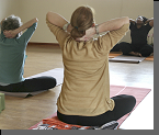 all-levels Hatha Yoga class at Half Moon Studio in Langley, Whidbey Island