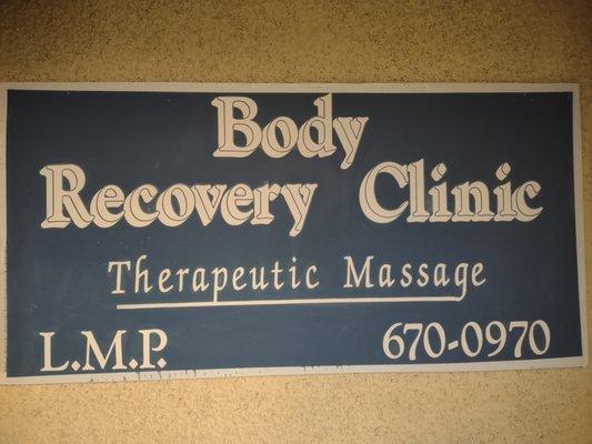 The Body Recovery Clinic original sign