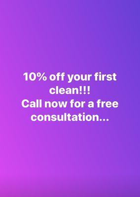 10% off your first clean!