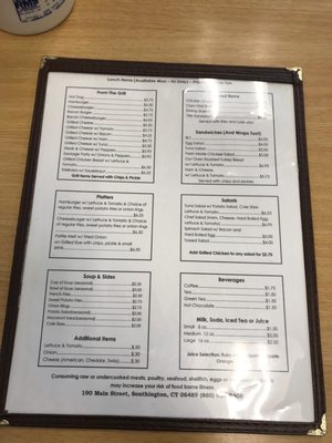 Lunch Menu