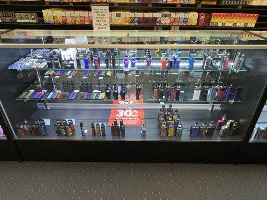 Vaping devices to name some: Caliburn, Smok, Vaporesso, Geekvape, Voopoo