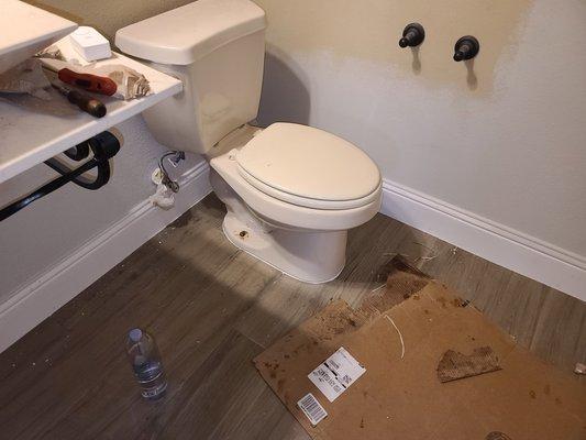 After toilet install