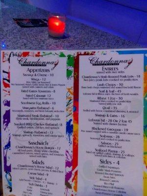 Just a few of the nights menu offerings.