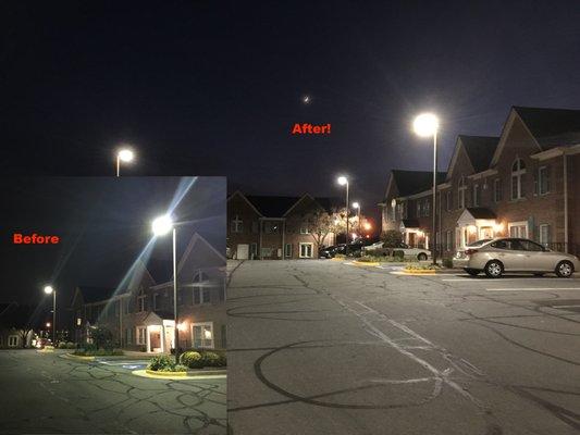 Before and After LED Retrofit...More Light and Less Energy!