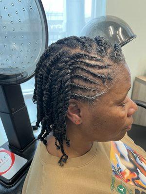 Twist style on natural hair