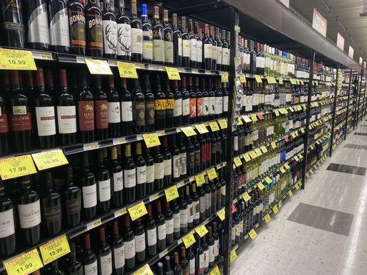 Wine selection is large