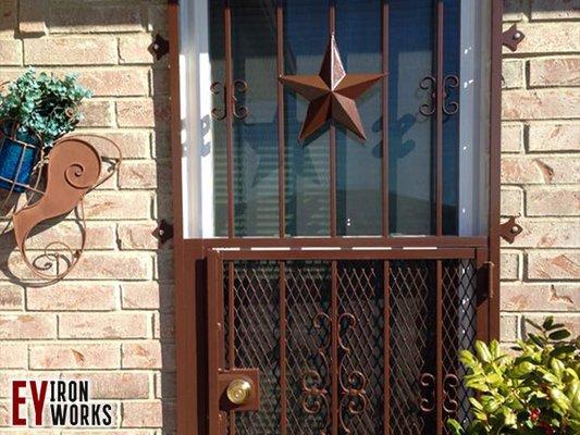 Custom wrought iron window security bars.