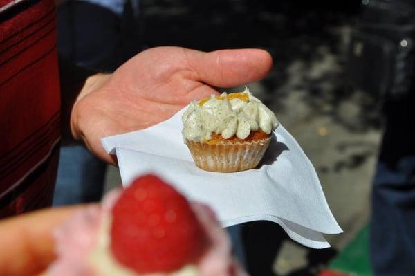 Buttercup Cakes' Triple Orange Cupcake: Earl Grey Frosting on Blood Orange Cake. Seriously the best darn thing on the planet.