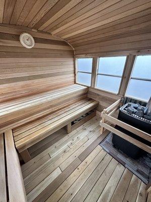 Sauna. Seats up to 8 people.