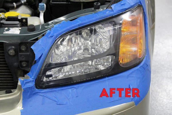 After headlights on a Subaru Outback