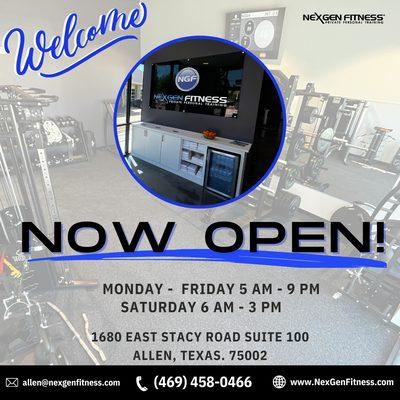 Now Open!  Experience a FREE session!