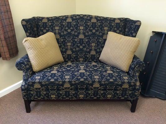 American made furniture. Available is numerous fabric options and leg colors.