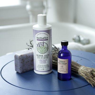 We have a number of lavender products such as soups, candles, lotions, herbal bath, bath salts, and of course essential oil.