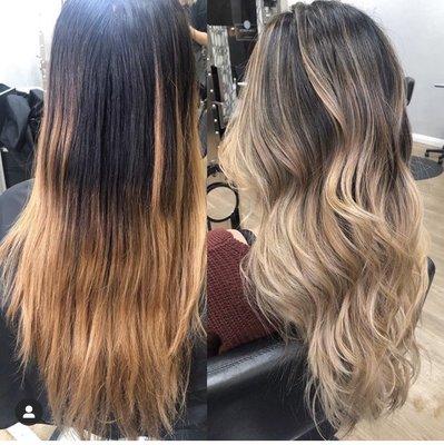 Balayage ashy blonde