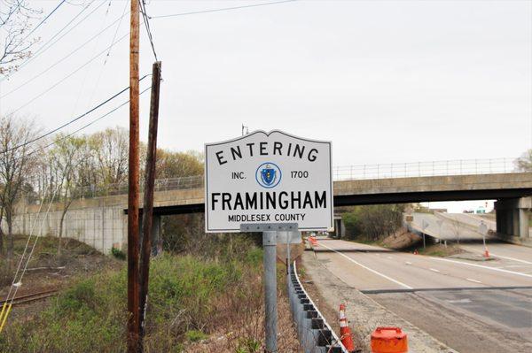 Entering Framingham from Southborough.