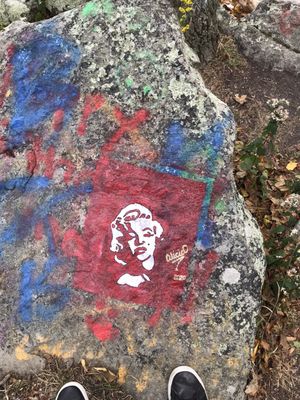 The late great Marylin Monroe someone stenciled.