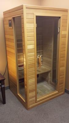 Lunchtime far infrared sauna session. Detox, immune/metabolism/ boosting, stimulates healing - feel incredible after-I'm in!