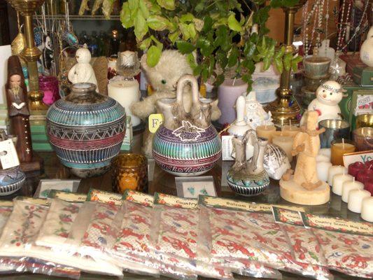 New Navajo Pottery and Franciscan Wood Carvings