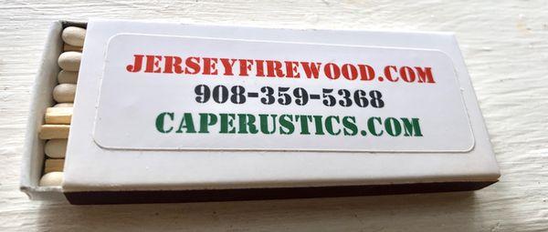 Complimentary matches for your camping needs.